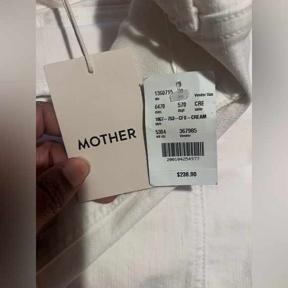 NWT MOTHER The Rambler Cargo Cream Wide Leg Women's Jeans size 30 - Picture 2 of 16